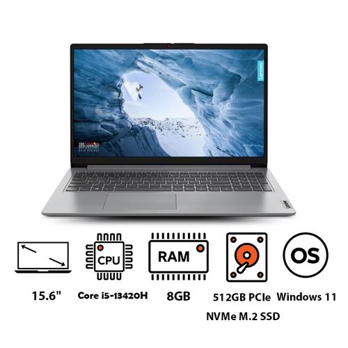 Lenovo IdeaPad Slim 3 15IRH8 Laptop Intel Ci5-13420H 8GB RAM 512GB SSD Intel UHD Graphics 15.6" FHD Win11 Arctic Grey - 2 Years + Bag - 83EM0081ED